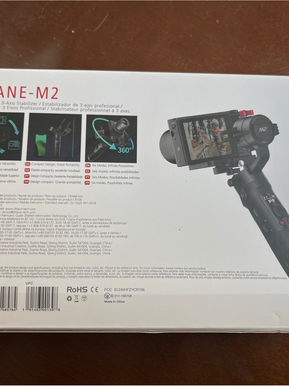 CRANE-M2 Compact Camera Gimbal Stabilizer - Black - Picture 6 of 6